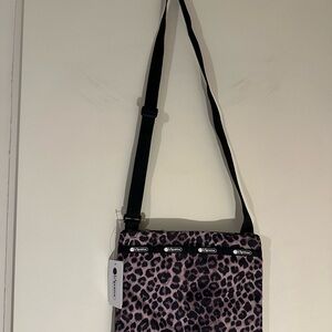 Lesportsac Pink and Black Leopard Crossbody Bag